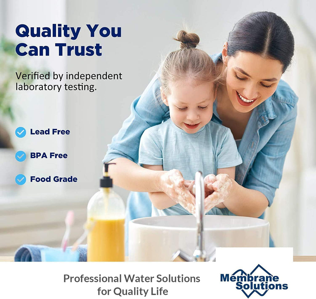 42 Pack of 5 Micron 10'x2.5' String Wound Whole House Water Filter Replacement Cartridge by Membrane Solutions, Universal Sediment Filters for Well Water, Compatible with WFPFC4002, CW-F, CW-MF, WP-5