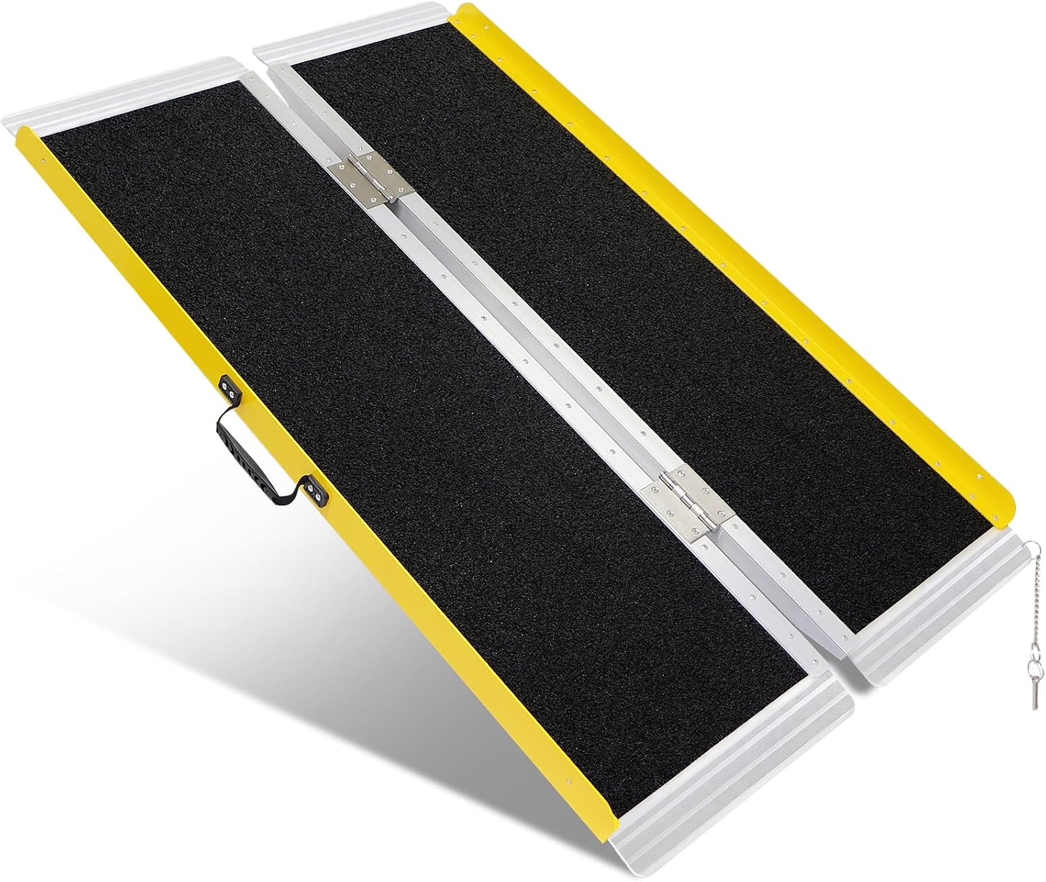 Portable Wheelchair Ramp 4FT, Foldable Handicap Ramp for Wheelchairs, 48.6' L x 31.5' W, Aluminum Ramp with Non-Slip Surface, Wheelchair Ramps for Home, Steps, Stairs, Doorways, Curbs, 800LBS Capacity