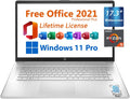 HP 17.3' Business Laptop, Free Microsoft Office 2021 with Lifetime License, FHD Display, AMD Ryzen 5 5500U 4GHz, 16GB DDR4, 1TB SSD, 6 Hours Battery, USB-C, Fingerprint Reader, Windows 11 Pro