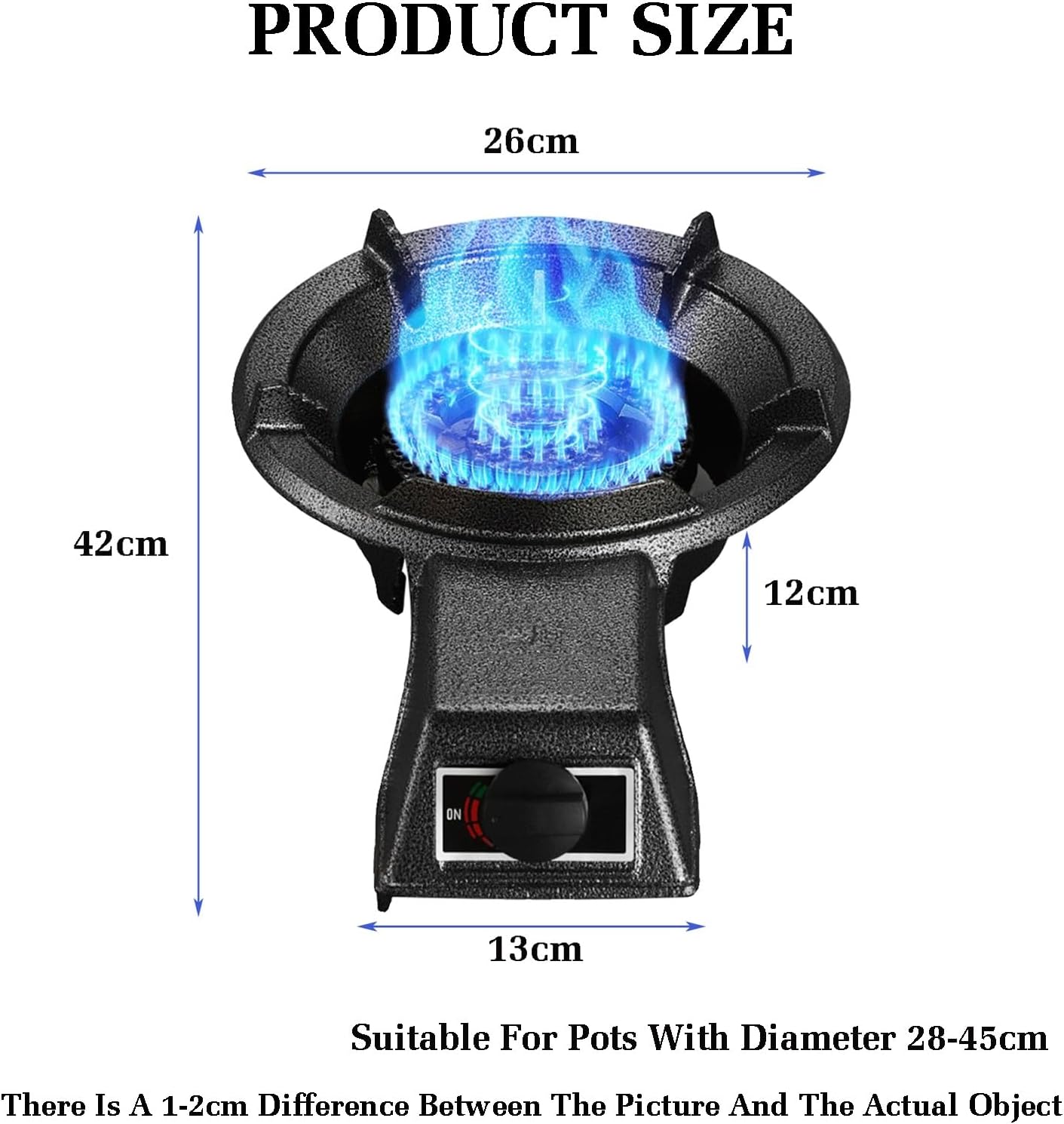 Gas Stove Single Burner,7.0KW Gas Cooktop,Kitchen Counter Top Stove,Flameout Protection,with Valve and Connecting Pipe,for Liquefied Petroleum Gas