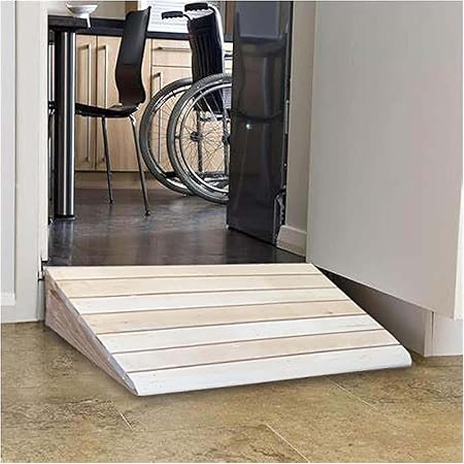 Threshold Ramps 19.7x12x3in, Doorway Ramp Non Slip, Wooden Portable Wheelchair Ramp, Easily Carried, for Pets/Kids/Elderly/Disabled,Wheelchairs Walkers Car Motorcycle