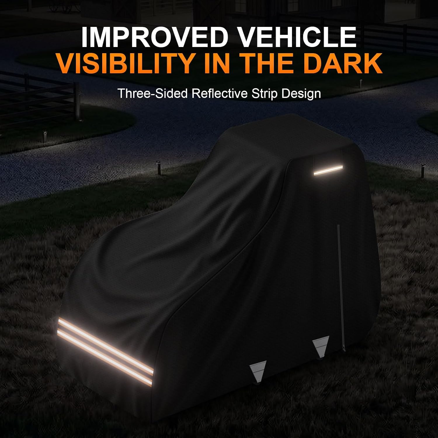420D Waterproof Tractor Cover, Heavy-Duty All-Weather Protection Tractors Cover for Front Loaders & Backhoes, Compatible with John Deere, Kubota, Mahindra, MF,165' x 87' x 110'