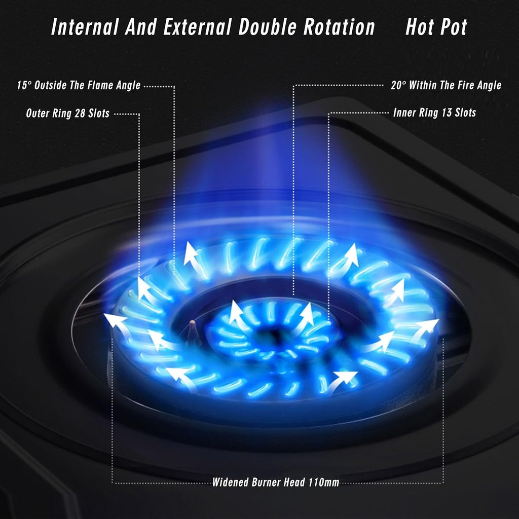 Portable Gas Stove,Cassette Stove,Max 15354BTU Single Burner Cassette Stove Piezo-Ceramic Ignition for Home Use Food Stalls and Canteens (Color : LPG)