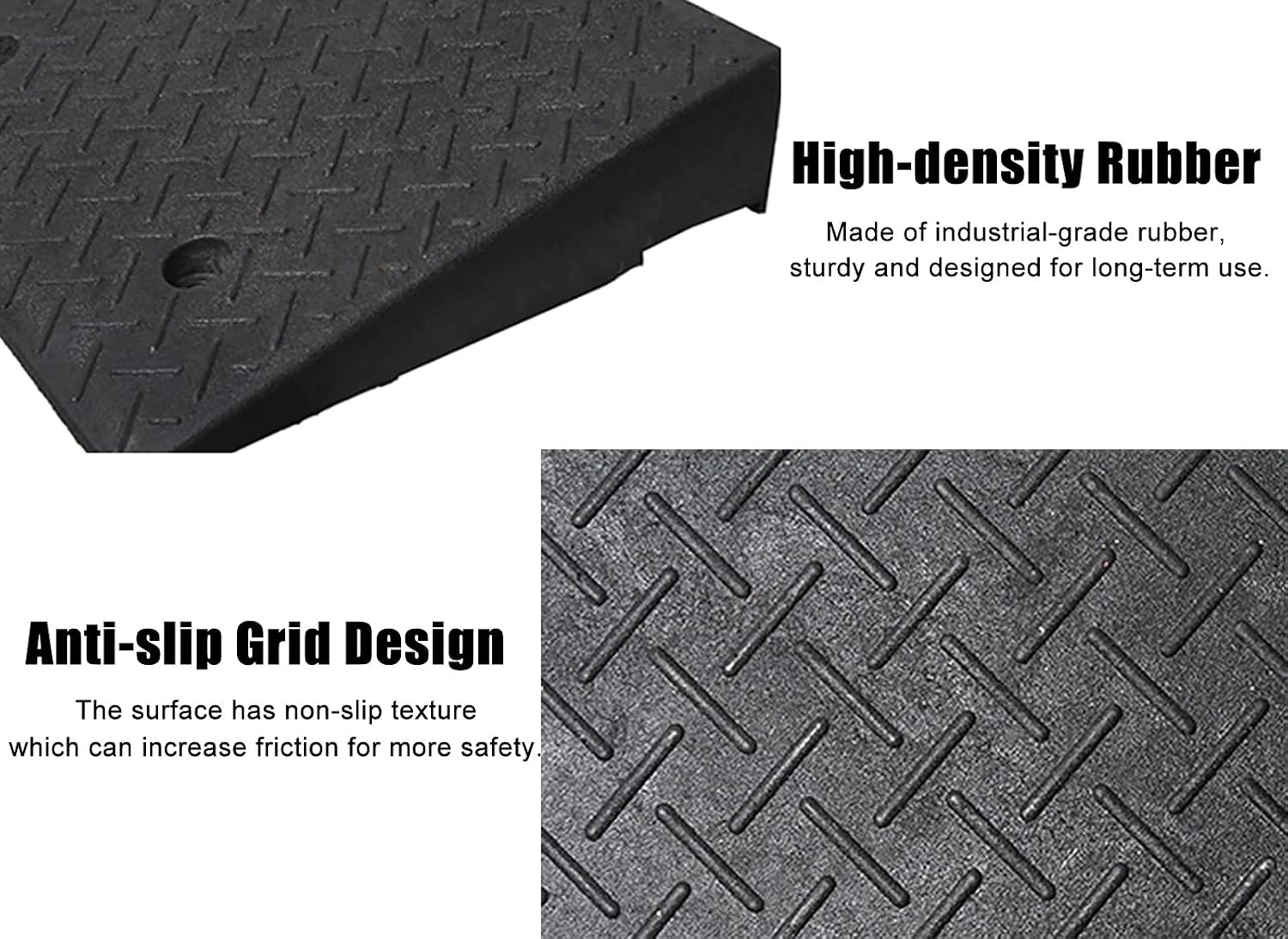 Rv Vehicle Curb Ramp 1.5inch / 2inch / 3inch / 4inch Rise, Entry Handicap Steps Heavy Duty Threshold Ramps, for Truck Lawn Mower Motorcycle (Size : 5cm/2in)