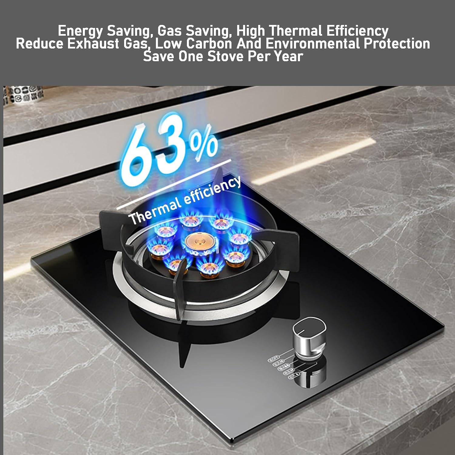 Portable Single Burner Gas Stove,Indoor Gas Stove LPG/NG Tempered Glass Panel Wok,Suitable for RV Home Camping Garden(NG)