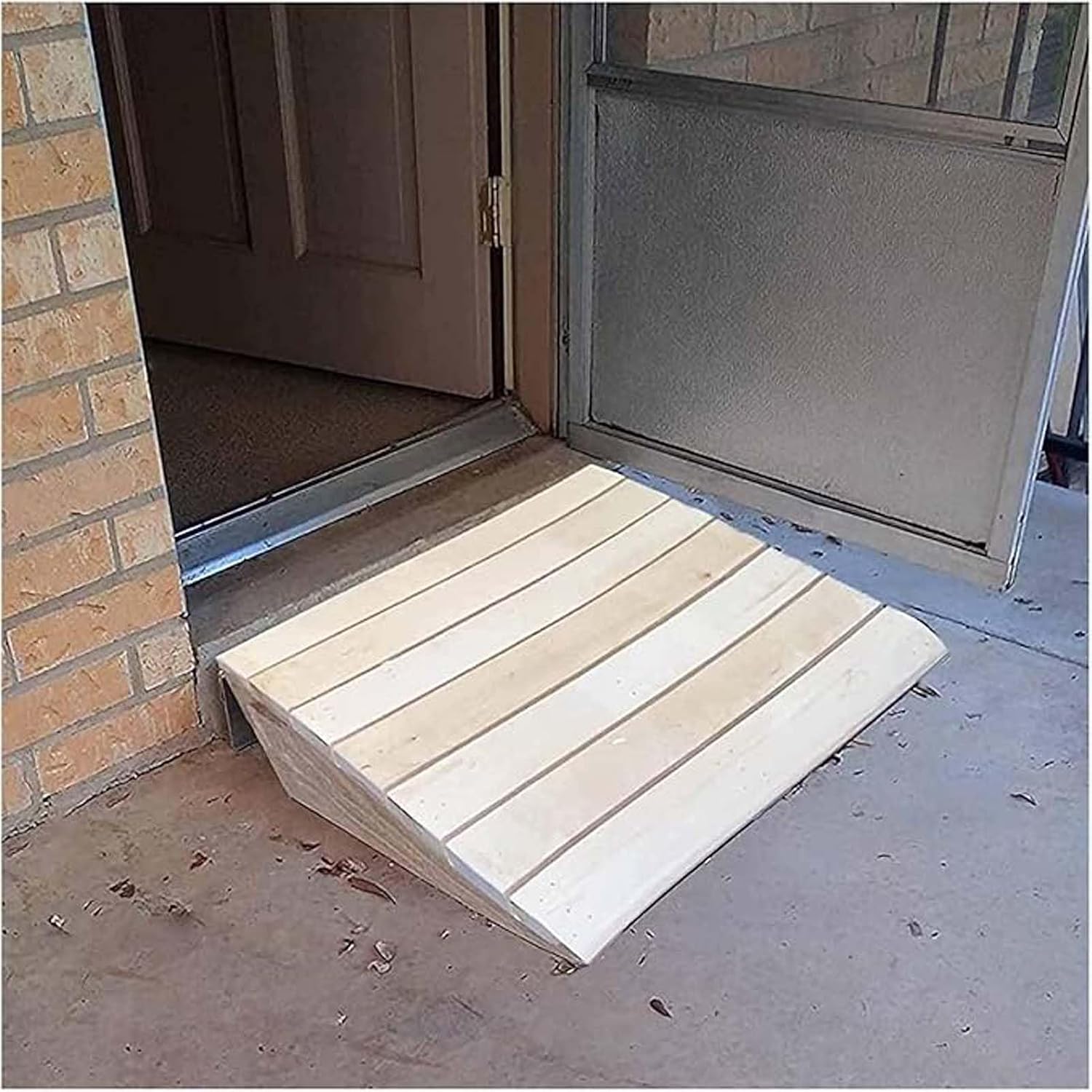 Steps Kerb Ramps 19.7x12x3in, Rise Threshold Ramp, Wooden Threshold Ramps for Doorways, Non-Slip Wheelchair Threshold Ramp, Barrier-Free Lightweight, for Garage, Patio, Porch
