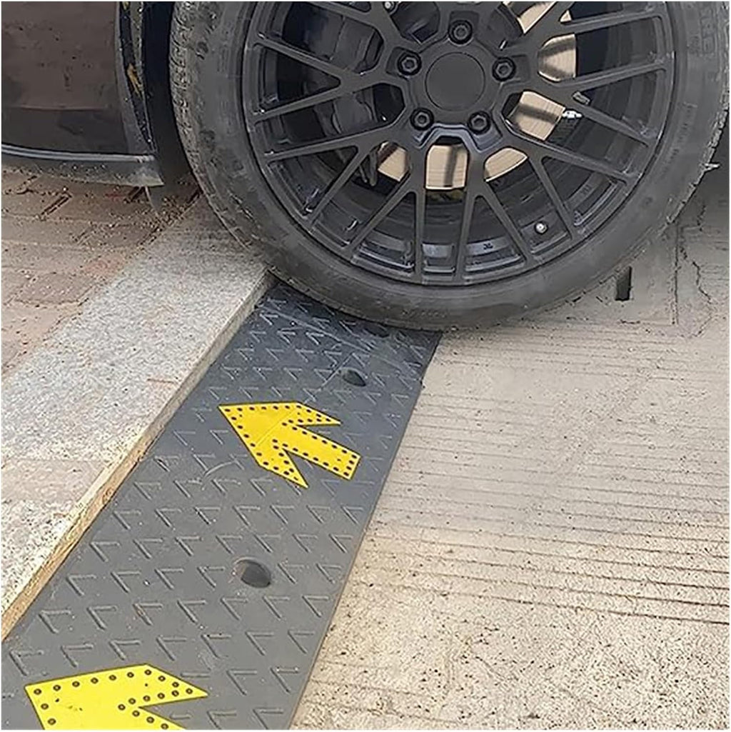 Rubber Curb Ramps Non-Slip Threshold Ramp for Outdoor, Kerb Ramps 3in - 7in Rise Loading Ramp Driveway Ramp for RV, Truck, Loading Dock, 6 Ton. Capacity (Color : Black, Siz