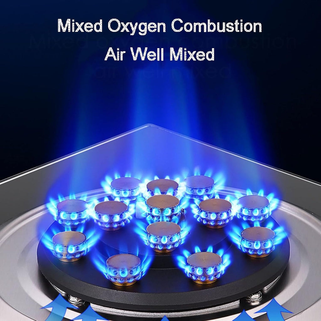 Single-Burner Gas Stove,Timed-Split Nine-Burner Gas Stove, Direct Injection Fierce Fire,Home Kitchen with Flameout Protection