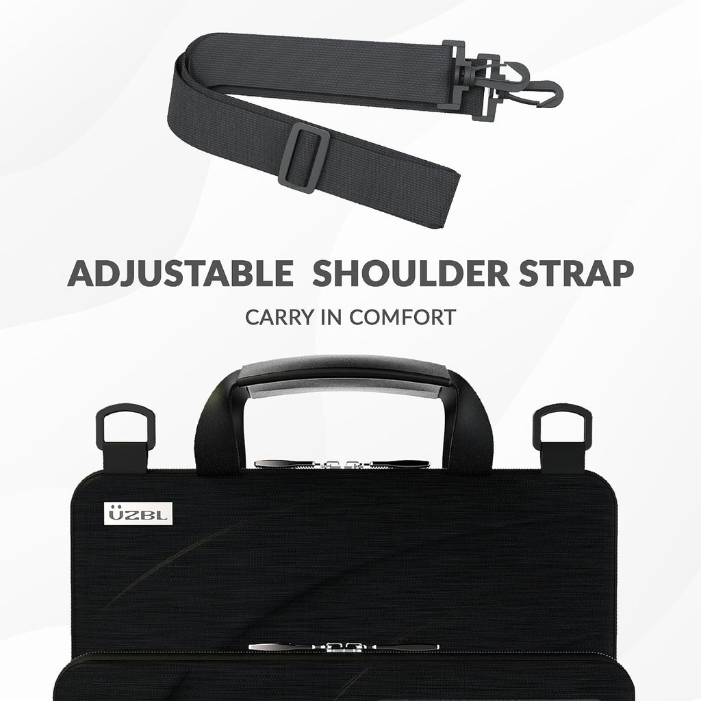 UZBL 13-14 Inch Always-on Chromebook Protective Hard Case with Accessory Pouch and Adjustable Shoulder Strap (20 Pack)