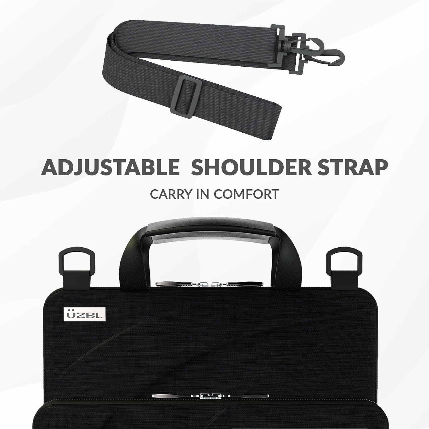 UZBL 13-14 Inch Always-on Chromebook Protective Hard Case with Accessory Pouch and Adjustable Shoulder Strap (20 Pack)