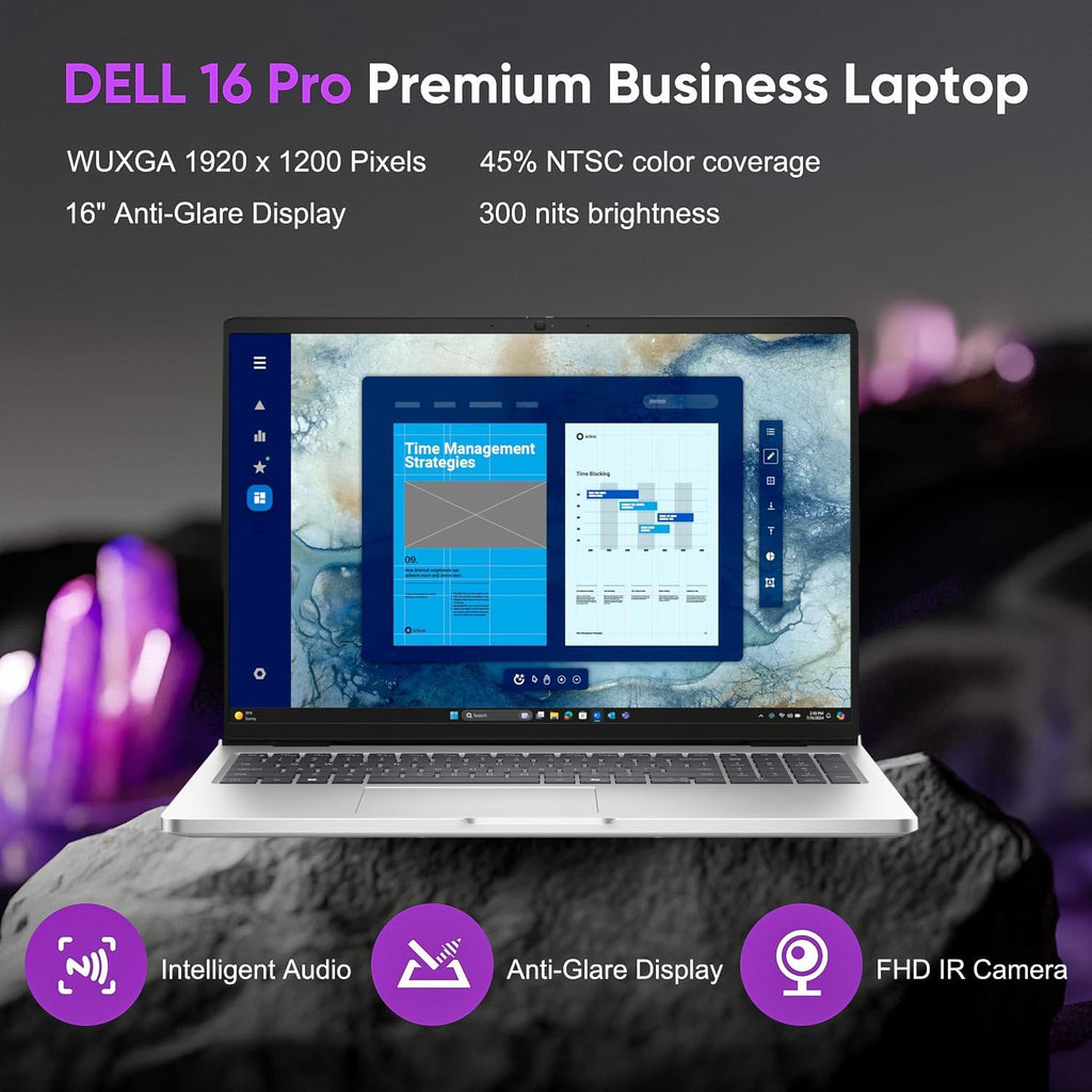 Dell Pro 16 PC16250 Touch Business Laptop(Nextgen Latitude), 16' FHD+ IPS Display, Intel Ultra 7 225U (12 cores, Up to 5.2 GHz), 16GB DDR5 RAM, 1TB SSD, Backlit KB, Fingerprint, WiFi 6E, Win 11 Pro