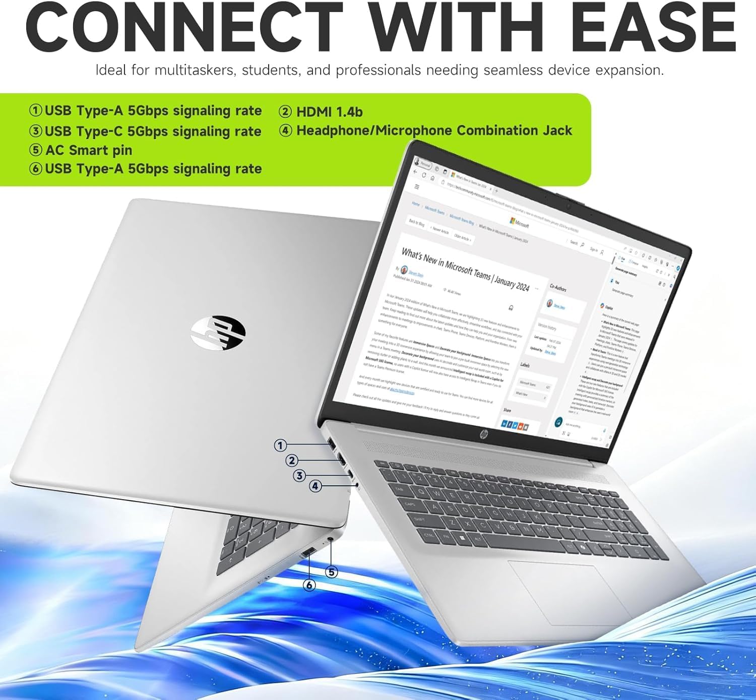 HP 2026 17 inch laptops, 16GB RAM 2TB SSD, Intel Core i3-N305, 17.3' FHD IPS, Up to 9.5 Hours Battery Life–Business Laptop for Work & Students, Type-c, Windows 11 with Office 365 for The Web