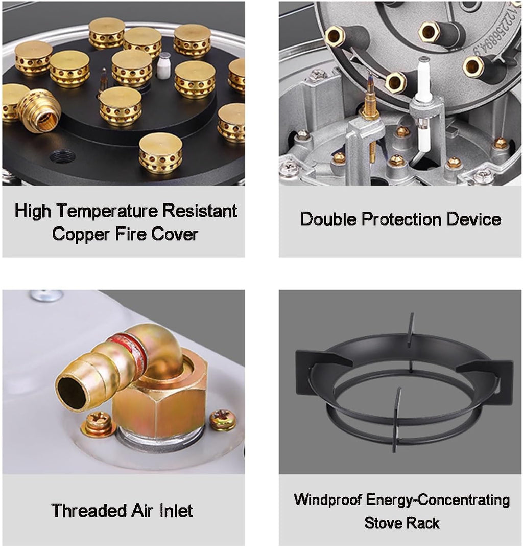 Single-Burner Gas Stove,Timed-Split Nine-Burner Gas Stove, Direct Injection Fierce Fire,Home Kitchen with Flameout Protection