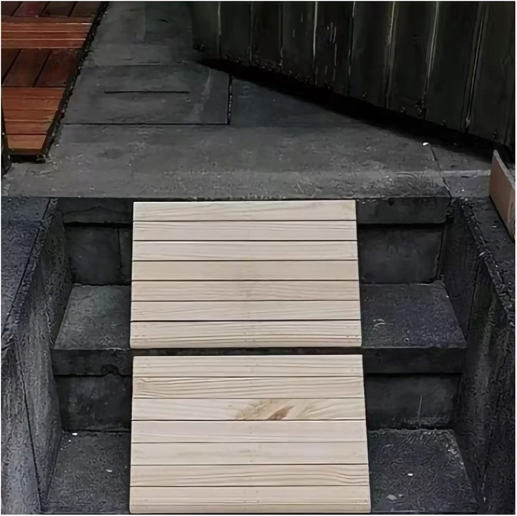Wood Wheelchair Scooter Threshold Ramp 2' 3' 4' 5' 6' Rise, Heavy Duty Curb Ramp Wheelchair Ramp for Doorway, Thresholds, Wheelchair (Size : 30.8x30x8cm/12.1x11.8x3.1in)