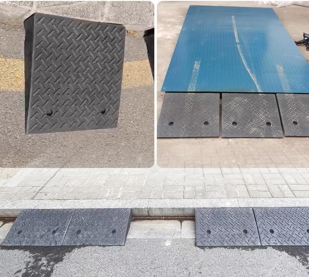 Portable Curb Ramp Garden Shed Ramp Threshold Ramp Kerb Ramp for Wheelchairs Sidewalk Car Doorways Bike Motorcycle Lawnmower(19.7x19.7x5.5in)