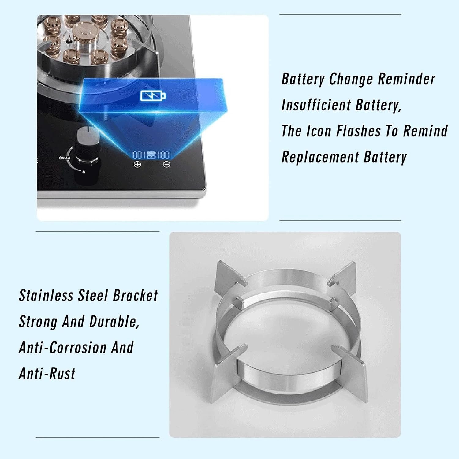 Portable Gas Stove,Single Burner Propane Stove,Max 23884BTU with Pulse Electronic Ignition Stainless Steel Suitable for Apartments Kitchens (Color : NG, Size : Style 1)