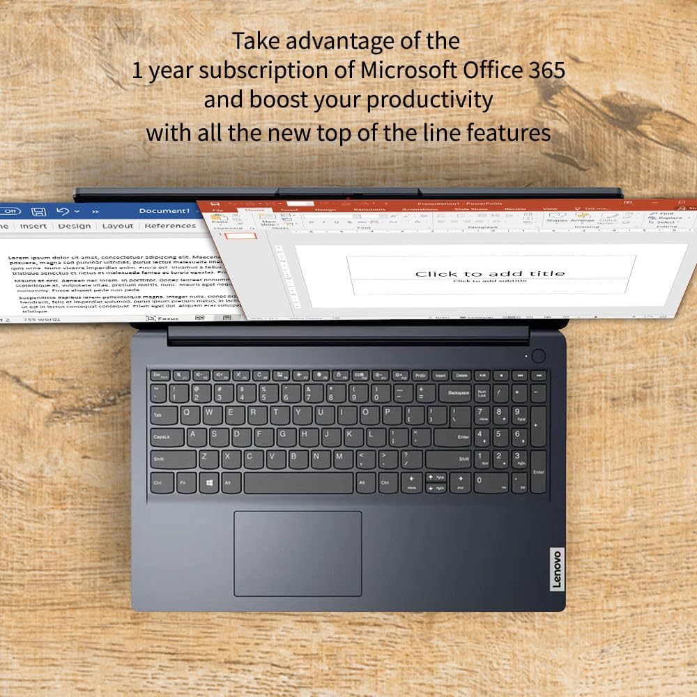 Lenovo IdeaPad 15.6' HD Anti-Glare w/ 1 Year Microsoft 365, 20GB RAM, 1.1TB SSD, Windows 11 Pro, WiFi 6, HDMI, USB-C, Intel Processor, SD Card Reader, Up to 9.5 Hours Battery Life, w/WOWPC USB