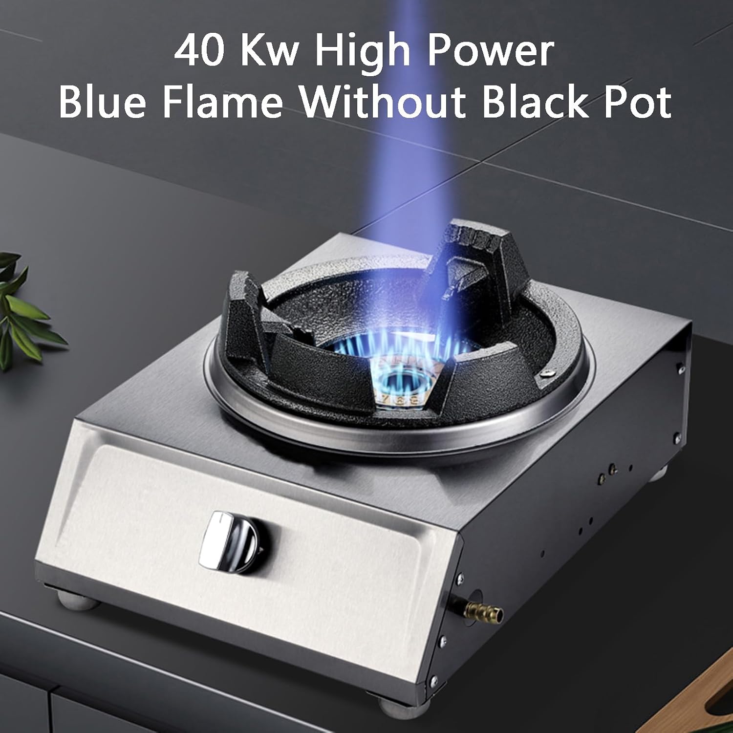 Gas Cooker,40kW Stainless Steel Single-Burner Gas Stove,6-Burner Tabletop High-Fire,for Home Restaurant Canteen