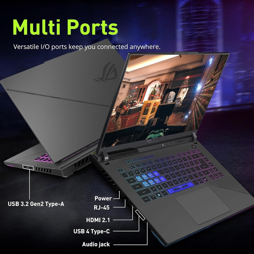 ASUS ROG Strix G16 G614 AI Gaming Laptop 16.0' 165Hz IPS WUXGA Display (AMD Ryzen 9 8940HX, GeForce RTX 5070 Ti 12GB, 64GB DDR5, 1TB PCIe SSD, RGB KB, Win 11 Home) w/DKZ USB Hub - G614PR-G16.R95070TI