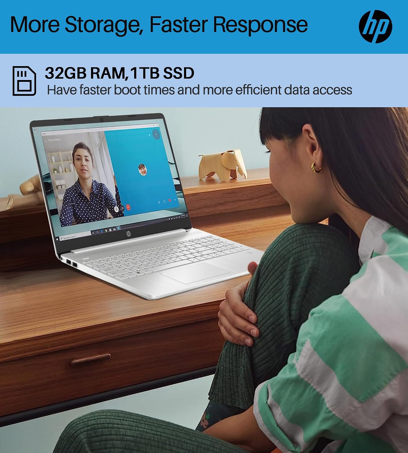 HP 2024 15.6' Touchscreen Laptop - with Microsoft Office Lifetime License, Intel i3-1215U, 32GB RAM, 1TB SSD, Long Battery Life, Micro-Edge, Bluetooth, Wi-Fi, Thin & Light, Windows 11 Pro (Renewed)