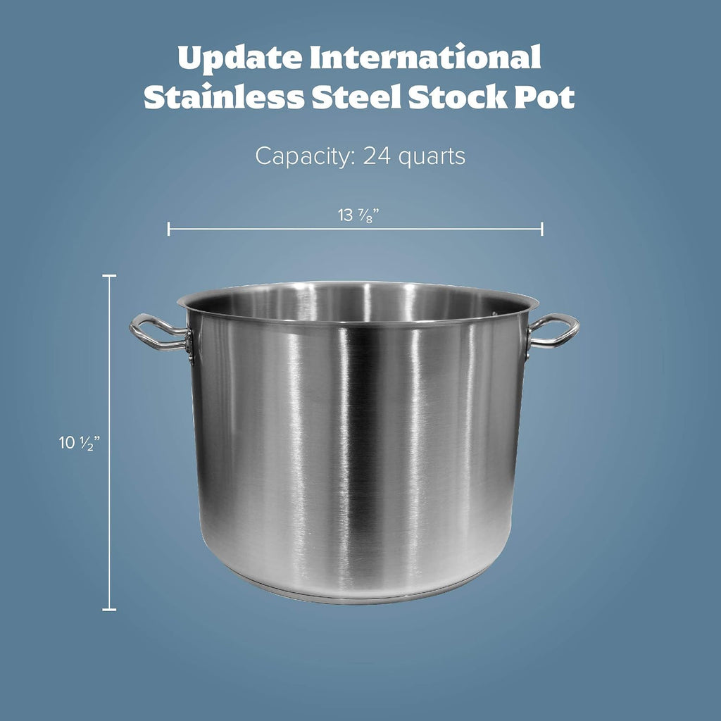 24 Qt Stainless Steel Stock Pot w/Cover