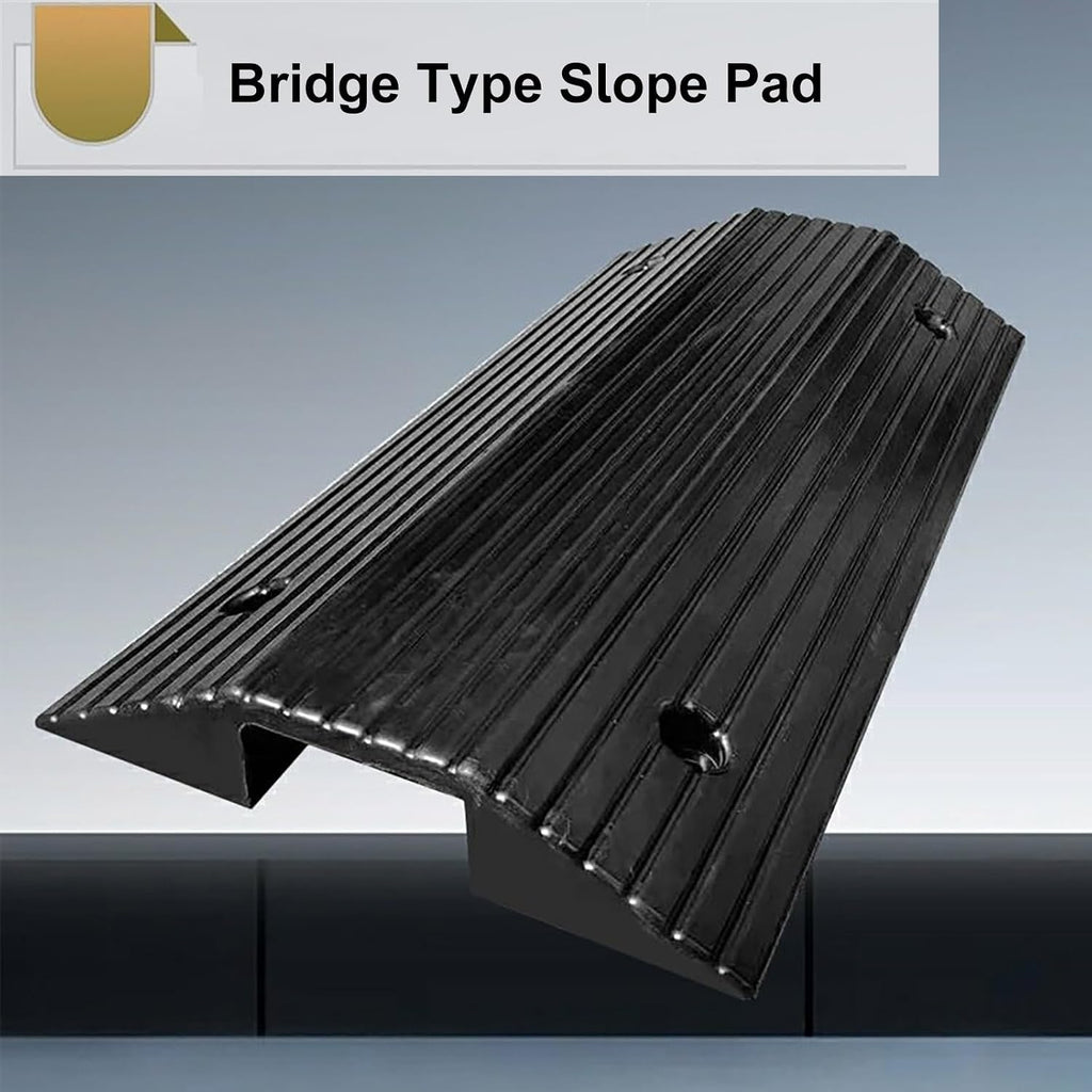 Threshold Ramp Bridge Ramp Getting Thru Door, Threshold Mat, Double-Sided Slope Mat, for Wheelchairs, Cars Vehicles, Caravan, Skateboard, Motorcycle(10cm/4in)
