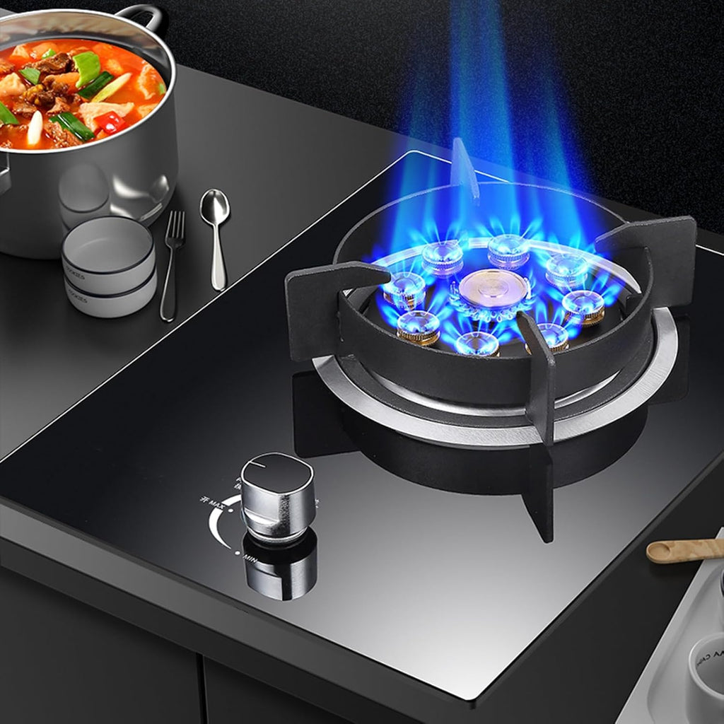 Gas Stove 1 Burner,4.2KW High Flame Tempered Glass Gas Stove,Natural Gas/Liquefied Gas Conversion Stove,Desktop or Embedded,with Flameout Protection(LPG)