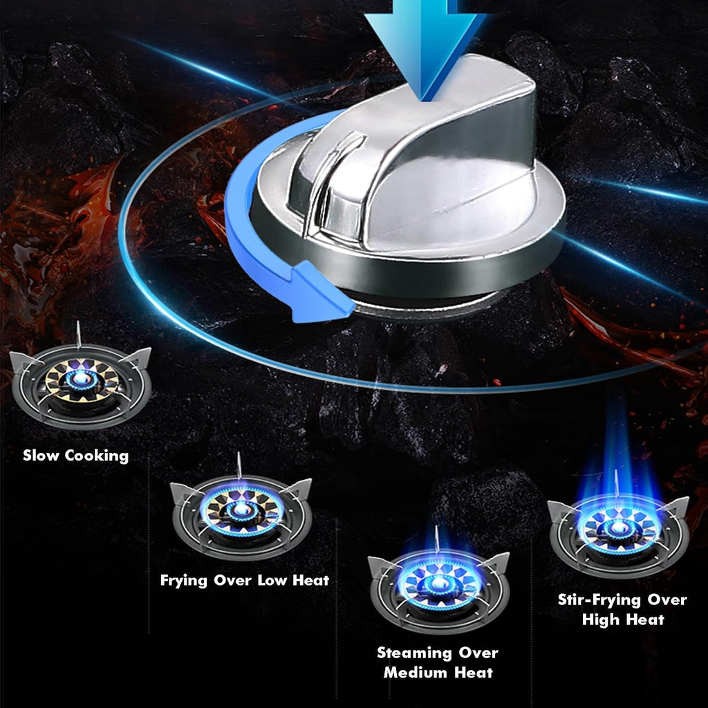 Gas Cooker 1 Burner,5.2KW Fire Ring Wok Burner with Flameout Protection,Tempered Glass Top Cooking,for Natural Gas/liquefied Petroleum Gas(NG)
