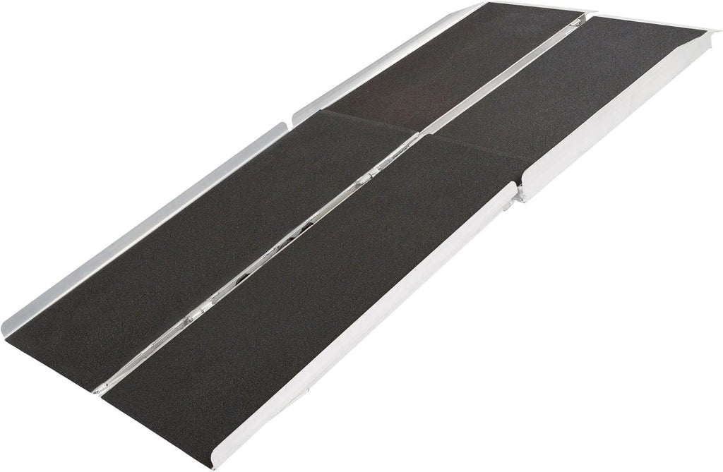 6' Portable Wheelchair Ramp for Home Steps & Entry, 600 lb Capacity, Folding, Non-Slip, for Scooter, Walker, Rollator, Silver Spring