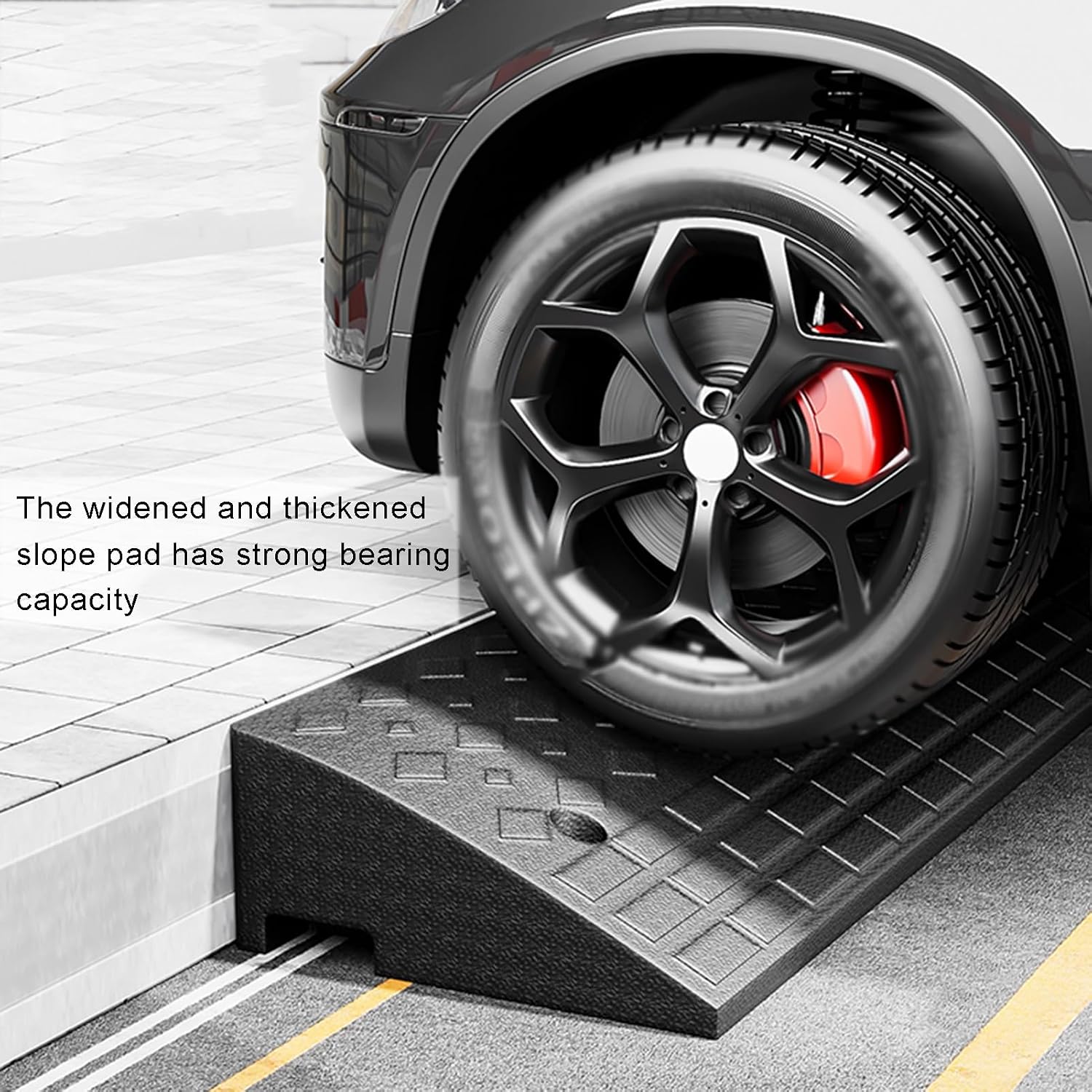JIUYUEYA Driveway Curb Ramp,Threshold Ramp Wheelchair Ramp Scuff Plate with Anti-Slip Surface, Easy Portable Door Step Accessible Channel for Doorways Supermarket Entry, Size : 100X25X4CM-2PCS