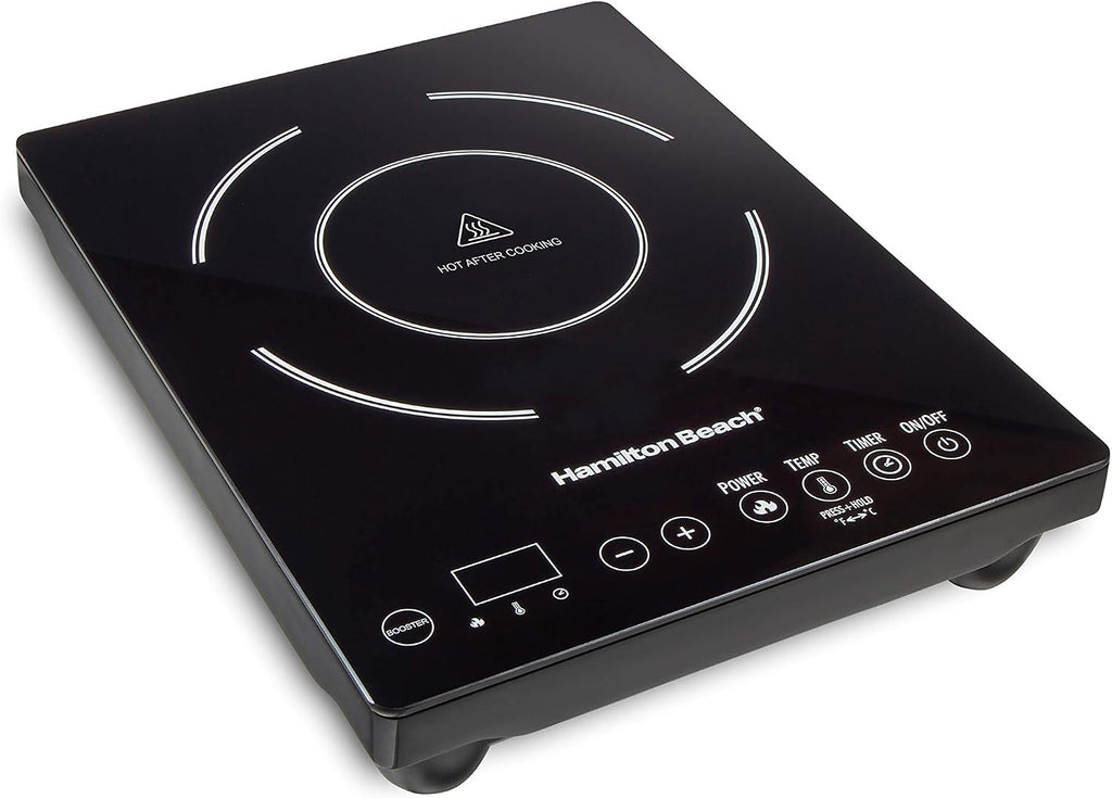 Hamilton Beach Portable Single Induction Cooktop 1800W 10 Temp Settings Black 34104 and Hamilton Beach Wave Action Blender 700W 40oz Jar 12 Functions 58148A
