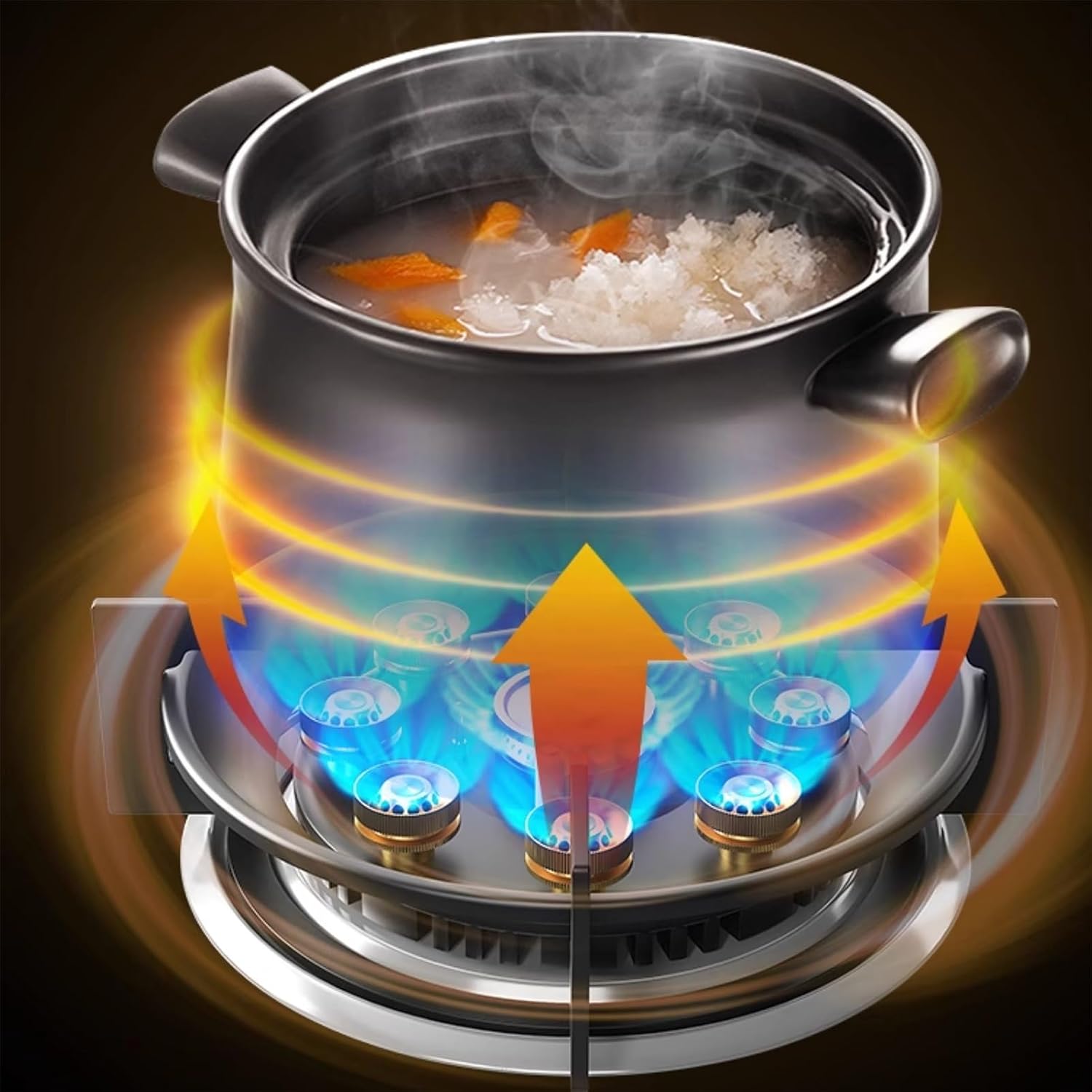 Portable Gas Stove 1 Burner,Indoor Gas Cooker,5.2KW Nine-Cavity High-fire Timer,Cooktop Stainless Steel,for Home Kitchen Camping Garden Catering(NG)