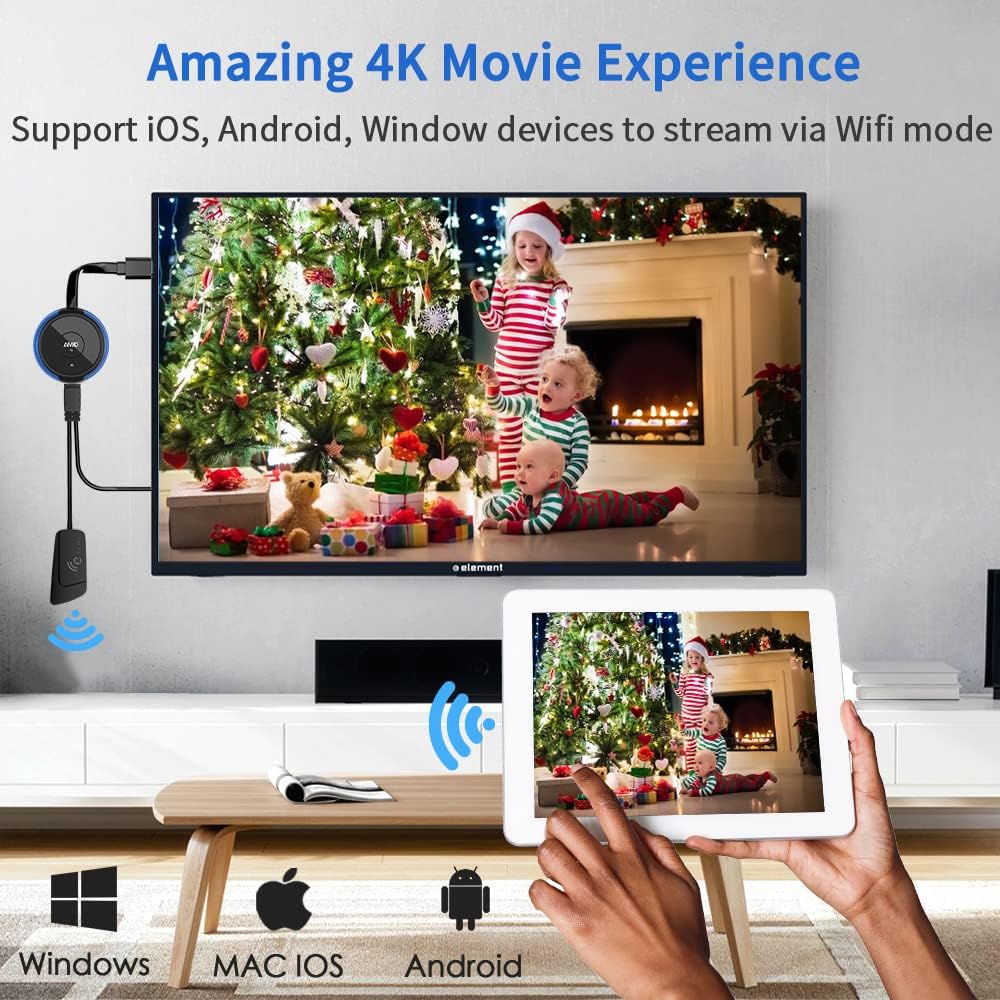 AIMIBO Wireless HDMI Transmitter and Receiver 4K, 2.4 & 5G, Plug & Play HDMI Wireless Extender Smooth Casting Video/Audio for Laptop, PC, Cable Box, Camera, Blu-ray, DVD to Monitor, Projector, HDTV