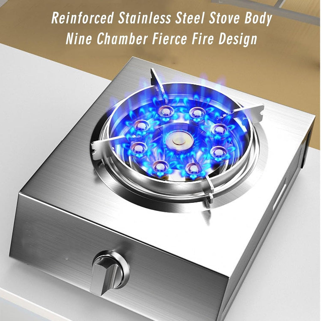 Portable Gas Stove,Cassette Stove,Max 17060BTU Single Burner Cassette Stove Piezo-Ceramic Ignition for Car Travel Home and Apartment (Color : LPG, Size : Style 2)