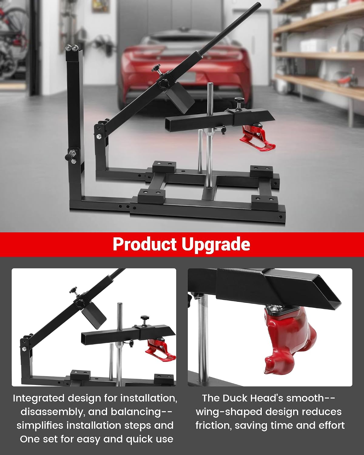 Manual Tire Changer Machine, Portable Tire Mounting & Balancing Machine with Duck Head, Fit for Motorcycles, Lawn Mower, Bike, ATV, UTV, Golf Cart, Electric Bikes