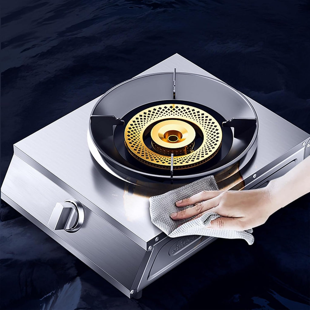 Gas Cooker 1 Burner,5.2KW Gas Stove,Gas/LP Gas Conversion Stove,Stainless Steel Indoor Regulators,with Flameout Protection,for Home Kitchen(LPG)