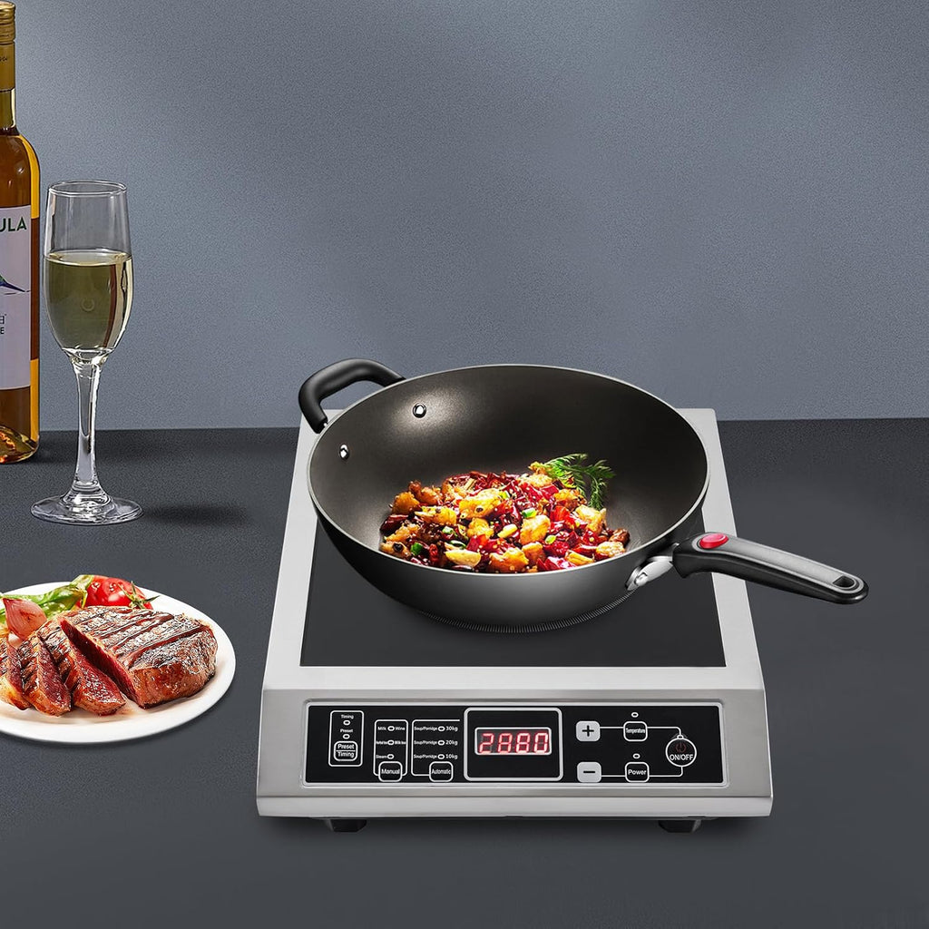 Portable Kitchen Countertop Induction Cooktop Burner Electric Hot Stove 3500W, Induction Cooktop,IGBT Heating Technology, 8 Temp Levels, Auto-Shut-Off