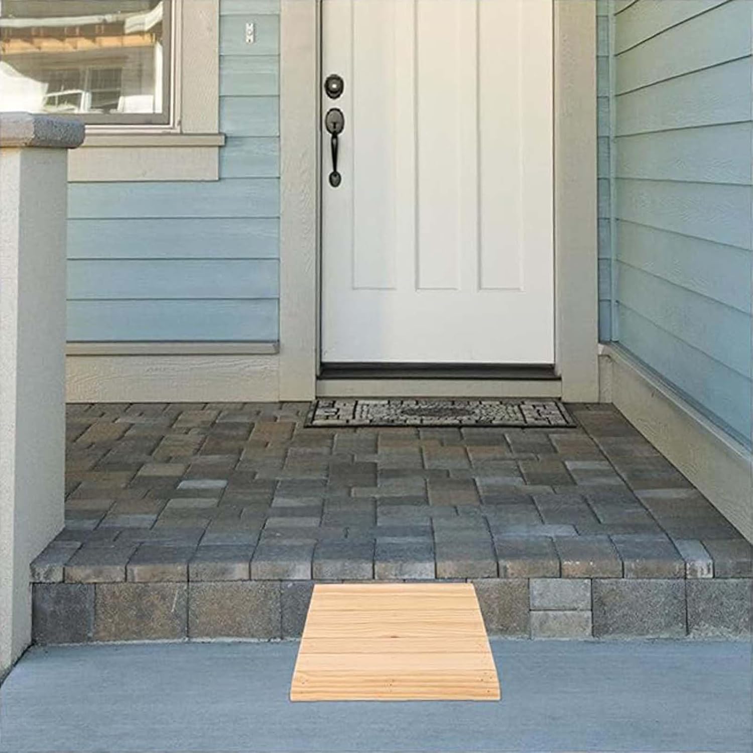 Portable Threshold Ramps 27.5x13x5in, Wooden Threshold Ramps, Portable Access Ramps, Barrier-Free Lightweight, for Wheelchair Scooter Walkers Car Motorcycle