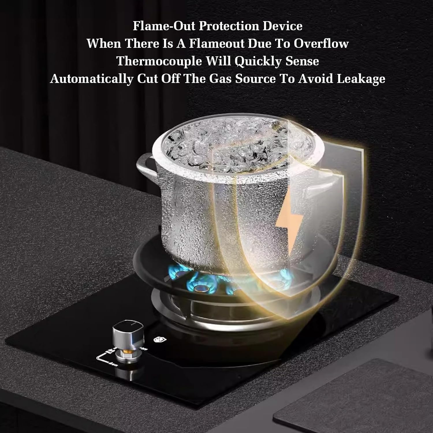Portable Gas Stove with 1 Burner,5.2KW Camping Gas Cooker,Gas/LP Gas Conversion Stove,with Flameout Protection,for Home Kitchen(NG)