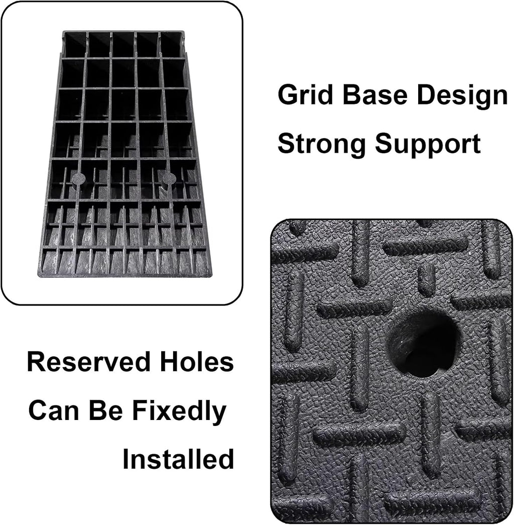 Rubber and Plastic Curb Ramp, Multiple, Threshold Ramp, Strong Load-Bearing, Suitable for Entryway, Bike, Pets, Sidewalk(100 * 50 * 11cm/39 * 20 * 4.3in)