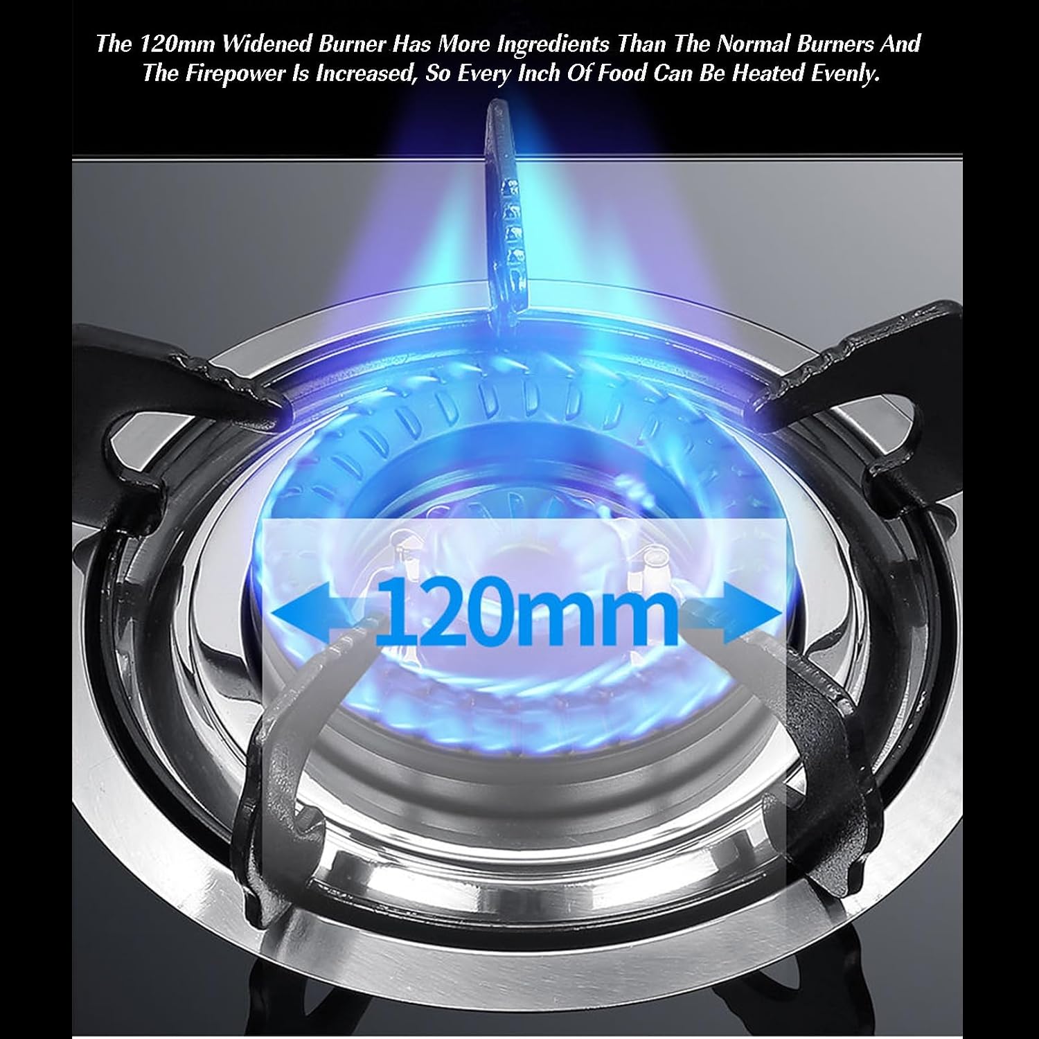 Single Burner Gas Stove,Glass Nine Gun Copper Cover Embedded Single Liquefied Gas,Propane Burner Head,for Tailgating, Seafood Boil,Home Brewing