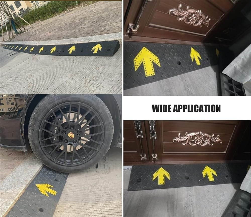 JIUYUEYA Threshold Ramp, Ramps for Wheelchairs,Curb Rubber Entry Ramp for Riding Mowers/Cars/Motorcycle, Outdoor/Garden/Front Door Ramps (Size : 9cm/3.5in)