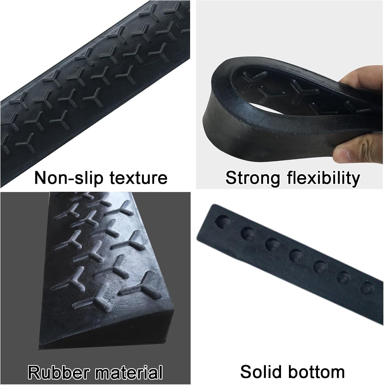 Rubber Curb Ramps Antislip Portable Rise Height Threshold Ramp with Stable Honeycomb Structure for Vehicle Truck(100 * 14 * 6cm/39 * 5.5 * 2.4in)