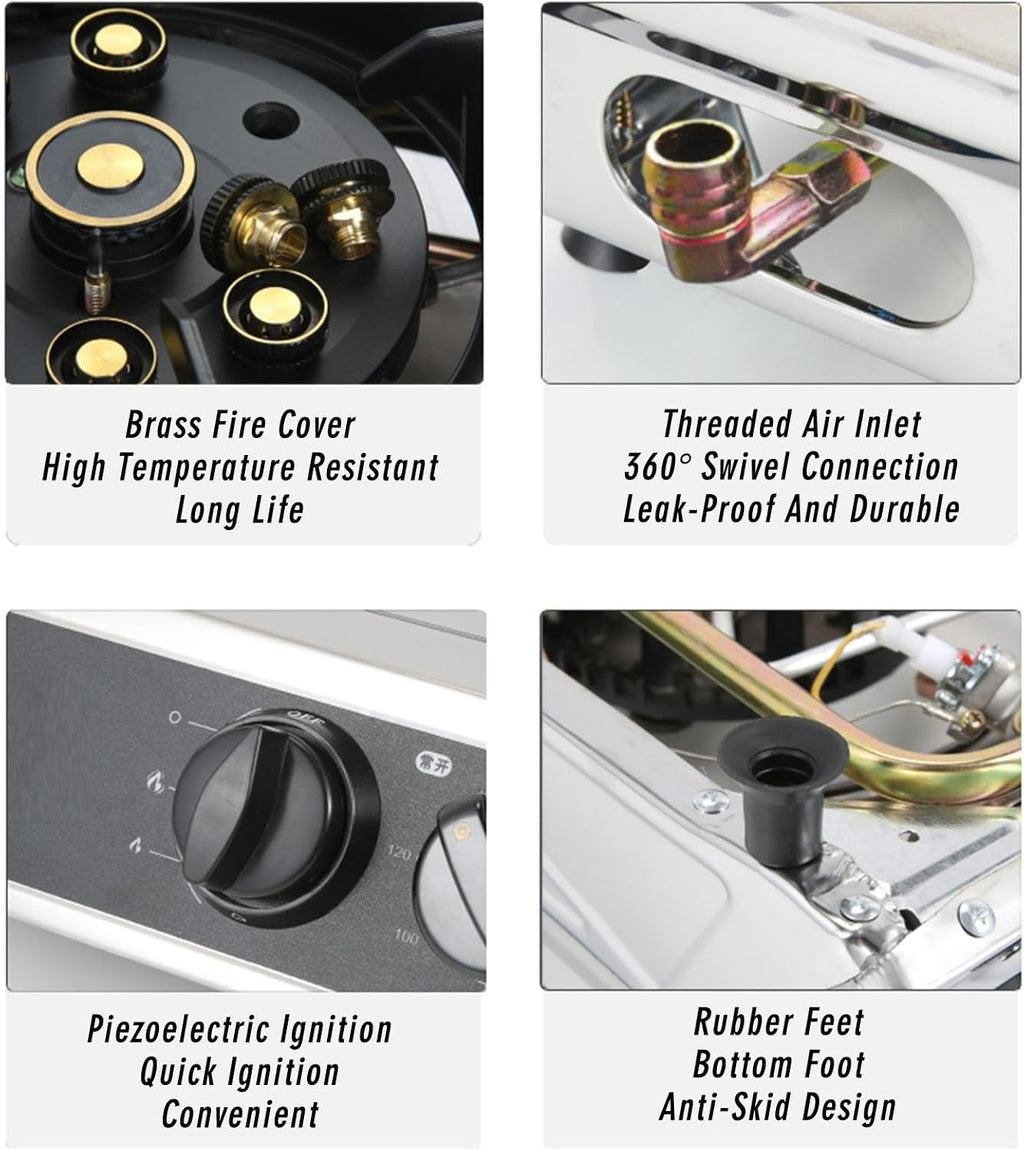 Portable Gas Stove,Cassette Stove,Max 24566.4BTU Single Burner Cassette Stove Piezo-Ceramic Ignition for Car Travel Home and Apartment (Color : LPG)