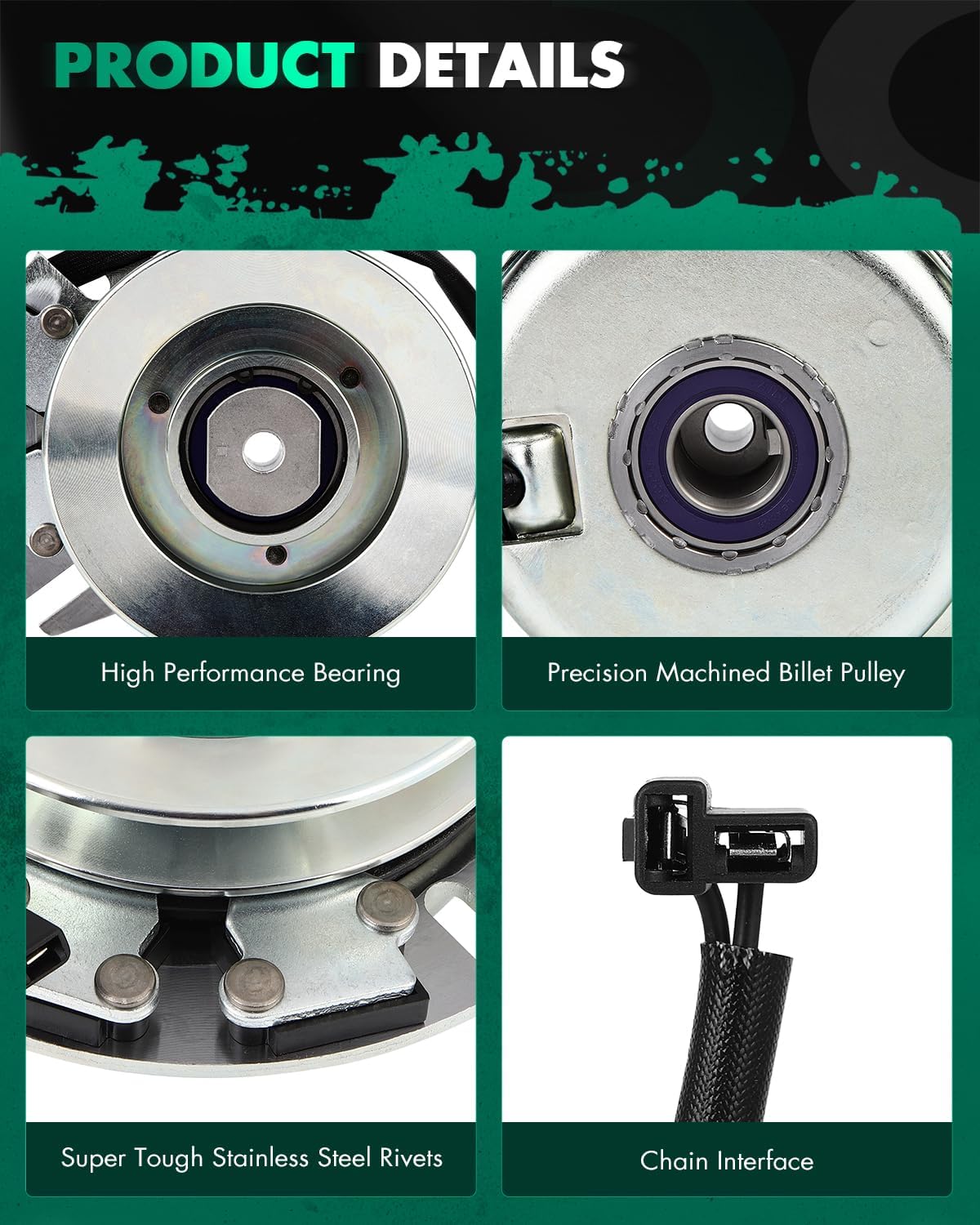 SCITOO PTO Clutch Fit for Warner: 5217-35 5217-6 5217-7 5217-9, for John Deere: 5217-7 AM119683, for EXMARK/for Toro: 104-3334, for STENS: 255-511 Electric Lawn Mower