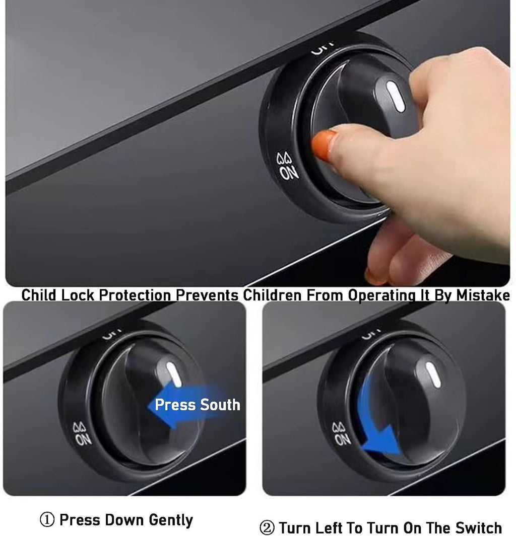 Portable Gas Stove,Copper Cover 9 Burners Single Burner Stove with Child Safety Lock,Suitable for Family Outdoor(LPG)