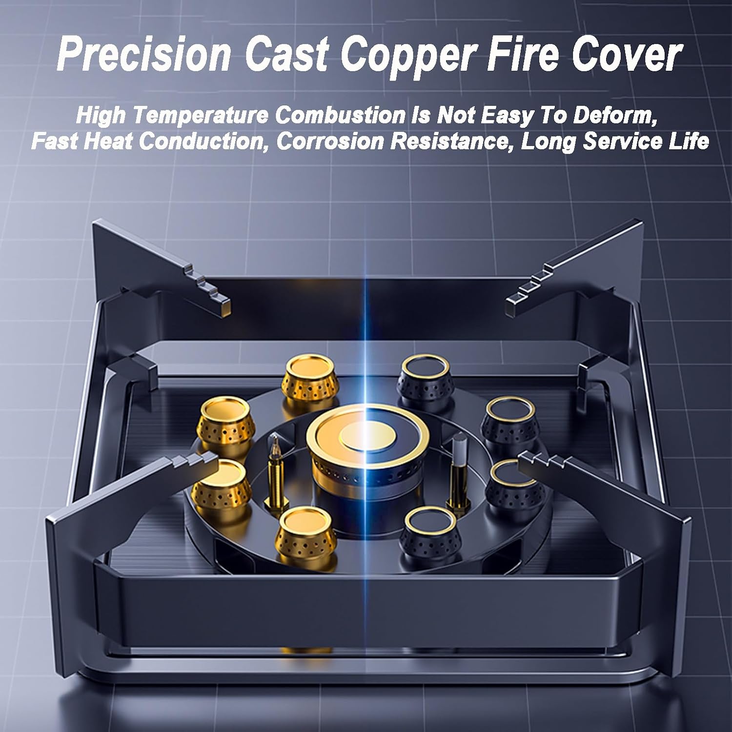 Gas Stove Single Burner,Tempered Glass 5.2KW Nine-Cavity High-Fire Burner,Natural Gas/Liquefied Gas Conversion Stove,with Flameout Protection and Timer(NG)