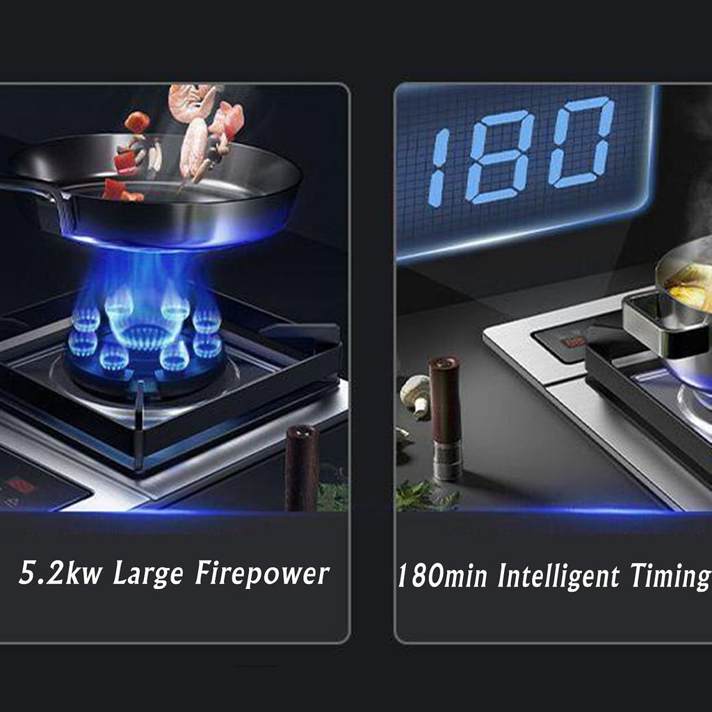 Portable Gas Stove,1 Burner Propane Stove,Max 17060BTU Tempered Glass with Pulse Electronic Ignition Suitable for Kitchen and Apartment (Color : Silver, Size : LPG)