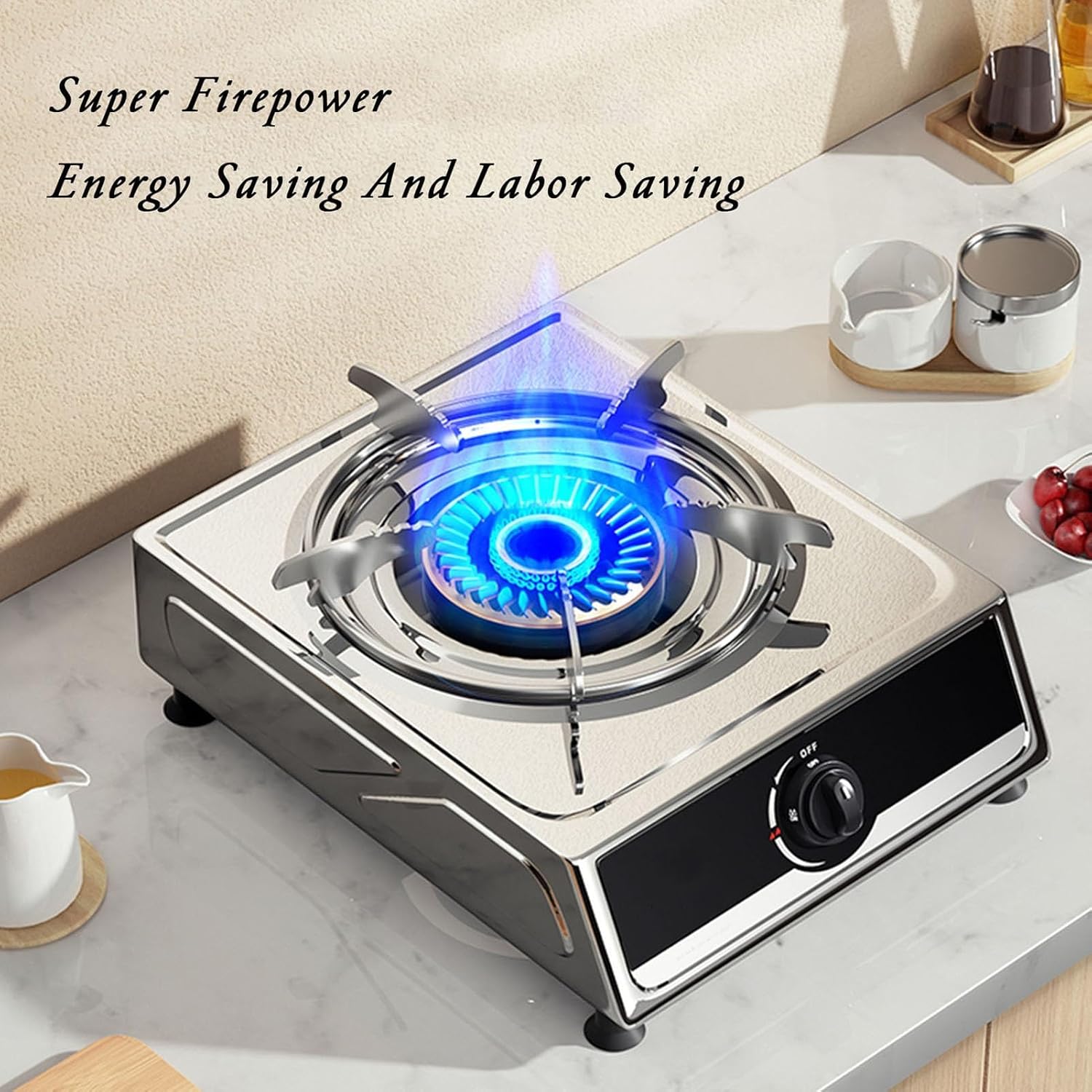 Portable Gas Stove,Cassette Stove,Max 14330.4BTU Single Burner Cassette Stove Piezo-Ceramic Ignition,for Camping Cooking Car Travel Home and Apartment (Color : LPG, Size : Style 1)