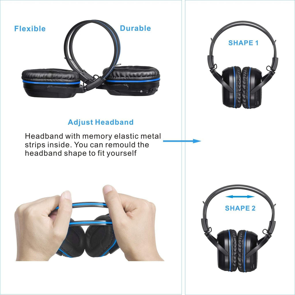 SIMOLIO Wireless IR Headphones for Car DVD and Bluetooth Headphones for Kids, Infrared Headsets Compatible with Honda Odyssey & uConnect VES & Dodge Grand Caravan & Chevy Suburban 2006-2022